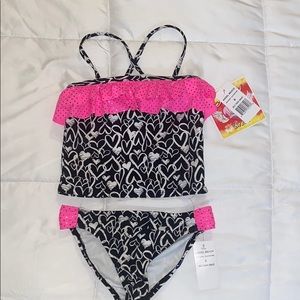 NWT Girls Two Piece Swimsuit Size 6